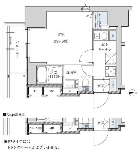 パークアクシス新栄(1K/7階)の間取り写真