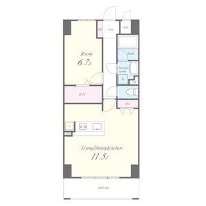 名古屋市東山線 今池駅(愛知) 徒歩5分 10階建 築17年(1LDK/6階)の間取り写真