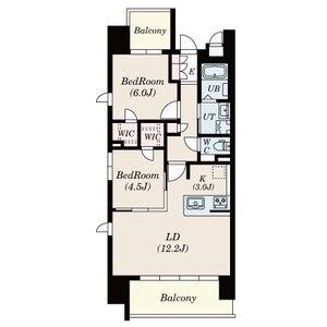S-RESIDENCE茶屋ヶ坂イースト(2LDK/3階)の間取り写真