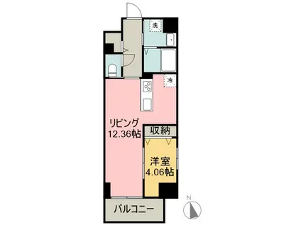 GRAN DUKE東桜(1LDK/9階)の間取り写真