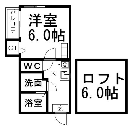 アイビス白壁(1K/1階)の間取り写真