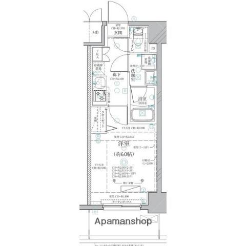 ディアレイシャス泉(1K/10階)の間取り写真