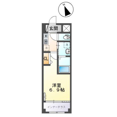 LIDIA(1K/1階)の間取り写真