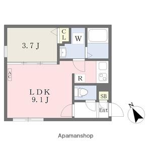 QUADOR吹上サウス(1LDK/4階)の間取り写真