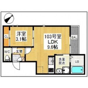 GRANDTIC DORF 新栄(1LDK/1階)の間取り写真
