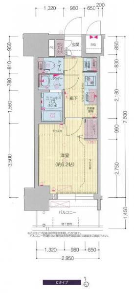 プレサンス新栄ユリシス(1K/4階)の間取り写真