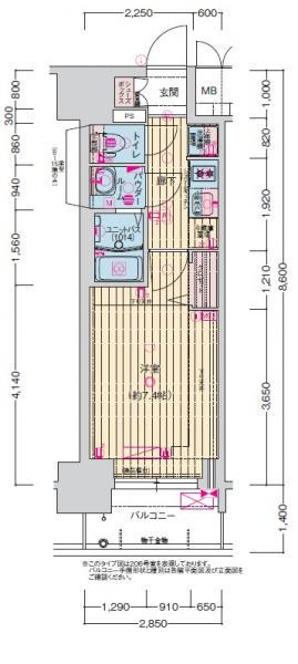 プレサンス今池駅前フェルディノ(1K/6階)の間取り写真
