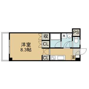 カーサ北山(1K/3階)の間取り写真