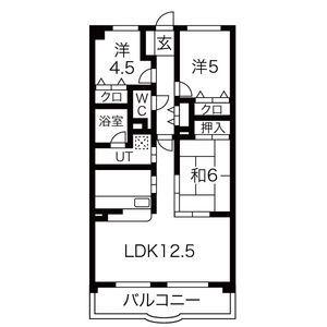 クレストヒルズ東山(3LDK/2階)の間取り写真