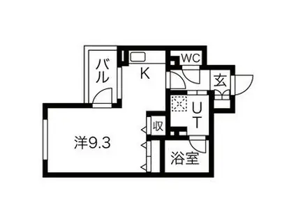 エルスタンザ千代田(1K/9階)の間取り写真