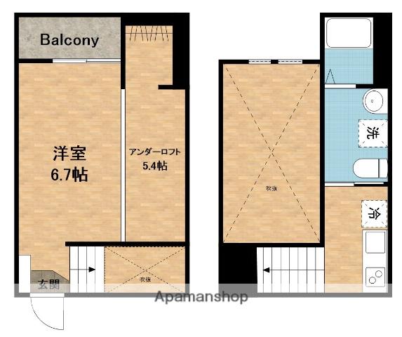 グレーシア(ワンルーム/2階)の間取り写真