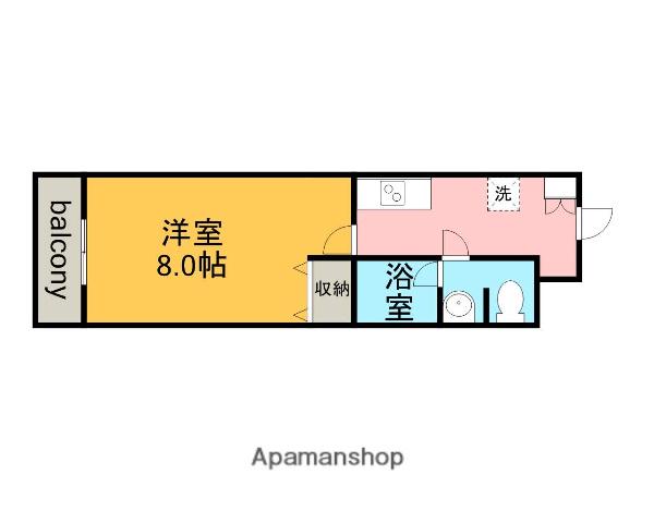 セイワソレイルコート(1K/2階)の間取り写真