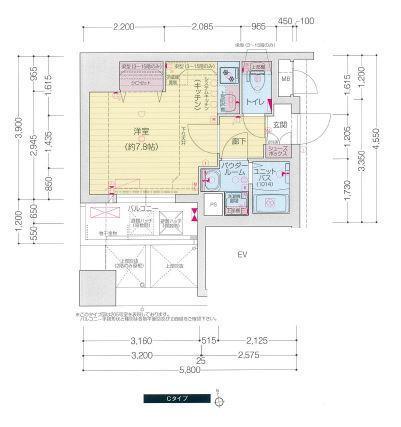 プレサンス鶴舞パークグラッド(ワンルーム/15階)の間取り写真