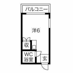 ジョイアスニシハラ(ワンルーム/4階)の間取り写真