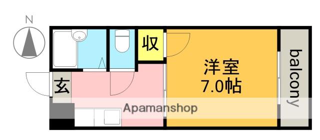 サンリバーかわきん(1K/1階)の間取り写真