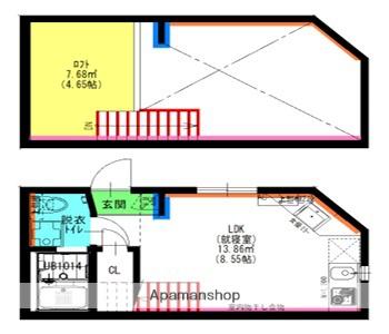 VELO JIYUGAOKA(ワンルーム/2階)の間取り写真