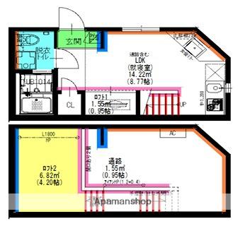 VELO JIYUGAOKA(ワンルーム/1階)の間取り写真