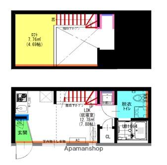 VELO JIYUGAOKA(ワンルーム/2階)の間取り写真