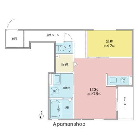 昭和区下構町アパート(1LDK/1階)の間取り写真