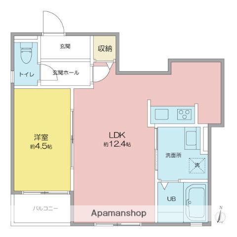 昭和区下構町アパート(1LDK/2階)の間取り写真