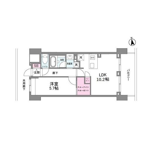 シーズンフラッツ今池ノース(1LDK/4階)の間取り写真