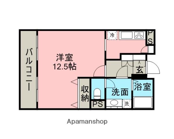 向陽町レジデンス(1K/5階)の間取り写真