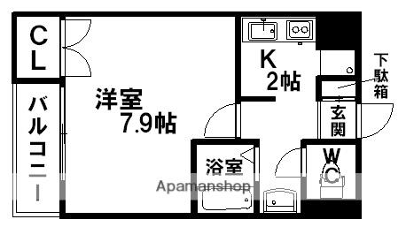 ウィステリア千種(1K/3階)の間取り写真