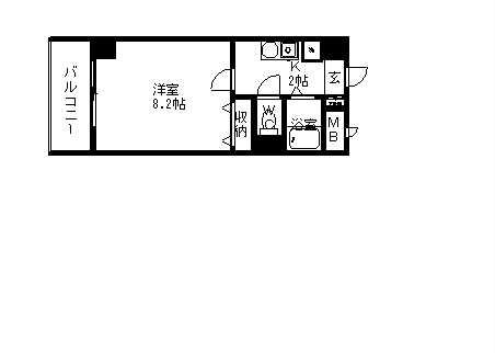 JOINDRE東山(1K/2階)の間取り写真
