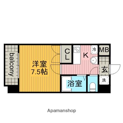 パルティール千種(1K/11階)の間取り写真