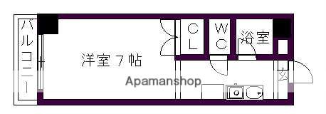 サニーサイドⅡ(1K/3階)の間取り写真