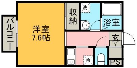 ラ・フォーレ萩原(1K/1階)の間取り写真