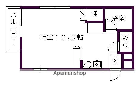 ソシアル井本(ワンルーム/2階)の間取り写真