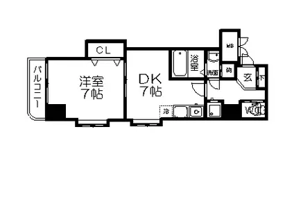 YSIZUMI(1DK/4階)の間取り写真