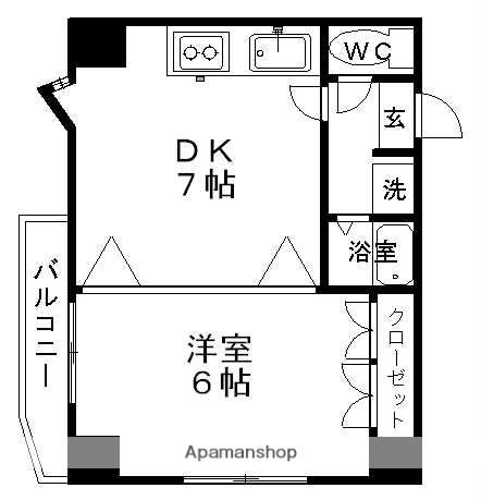 グレイセスHIKARI(1LDK/2階)の間取り写真