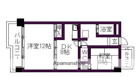 サンライズ豊和(2DK/3階)の間取り写真