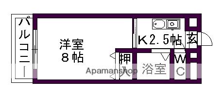 カーサ内山(1K/2階)の間取り写真