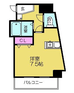 グレイス吹上(1K/6階)の間取り写真