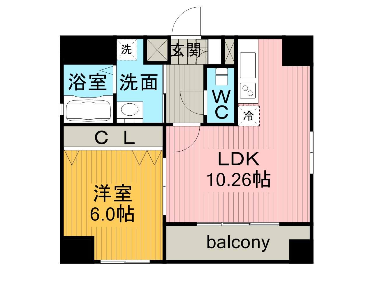 YOSHINO SQUARE(1LDK/7階)の間取り写真
