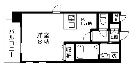 プレサンス新栄デコール(ワンルーム/9階)の間取り写真
