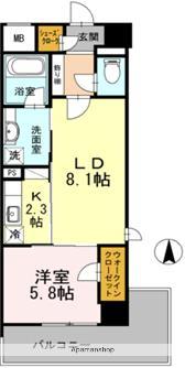 ダイワシティー千種(1LDK/2階)の間取り写真