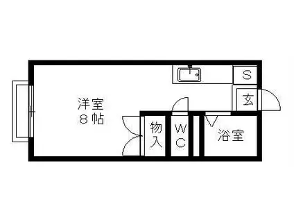 エステートピア神村イースト(ワンルーム/2階)の間取り写真