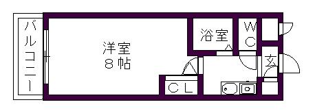 置地マンション(1K/2階)の間取り写真