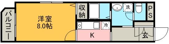 CASA PAZZO(1K/2階)の間取り写真