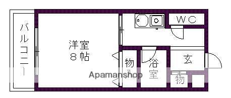 ドミールイースト(1K/2階)の間取り写真