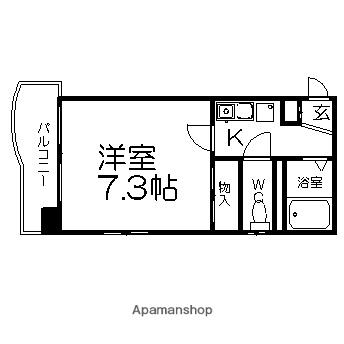 グランパス筒井(1K/4階)の間取り写真