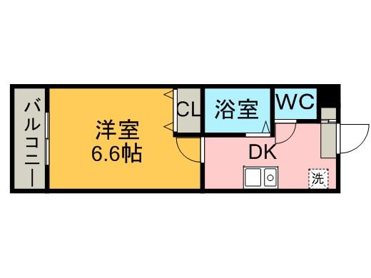 サンガーデンムゲンダイ(1K/3階)の間取り写真
