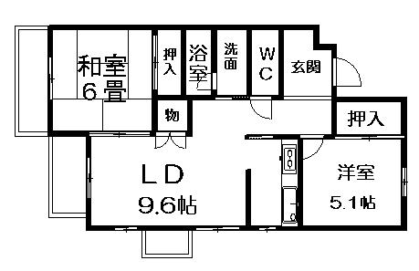 ヒルトップ東山(2LDK/2階)の間取り写真
