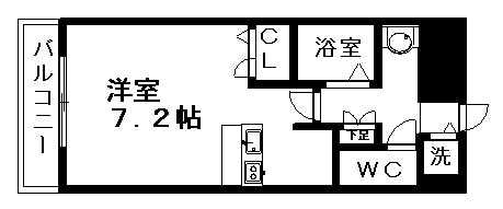 プレサンス泉セントマーク(ワンルーム/4階)の間取り写真