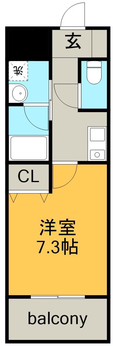 ベレーサ築地口ステーションタワ(ワンルーム/8階)の間取り写真