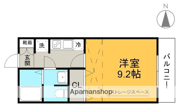 ドミール吉津(1K/2階)の間取り写真